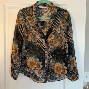 Zara Basics floral blouse